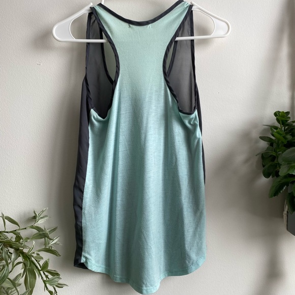 Women’s Black Sheer Tank with Turquoise Heart Print - Picture 8 of 8